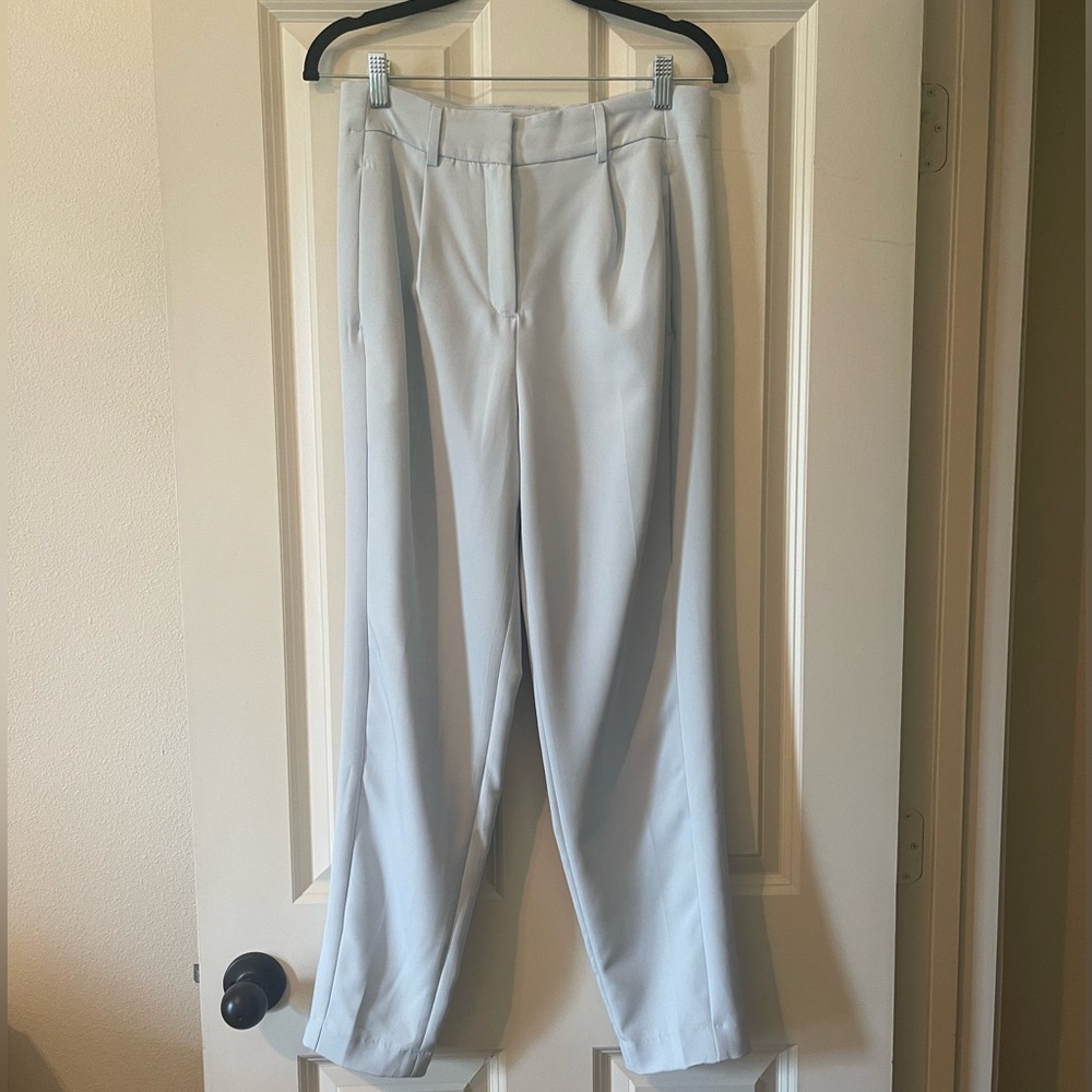 Baby blue Express Tailored Ankle Length Trouser Pant High Rise
